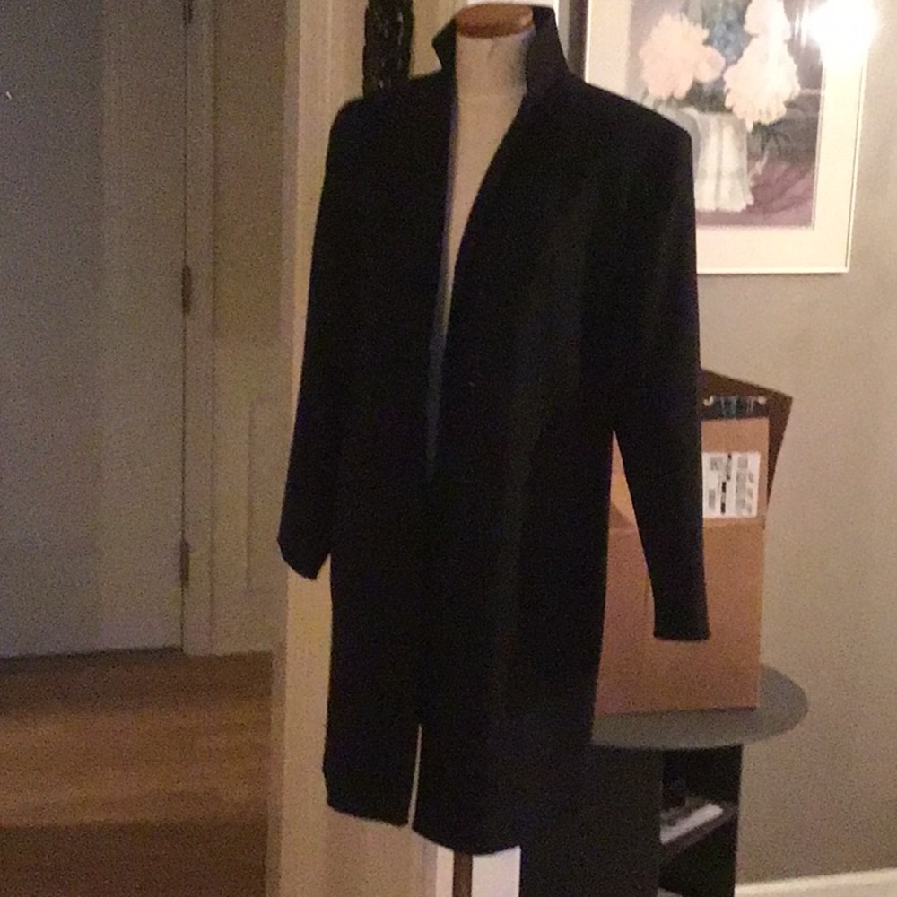 Light weight long black dress coat